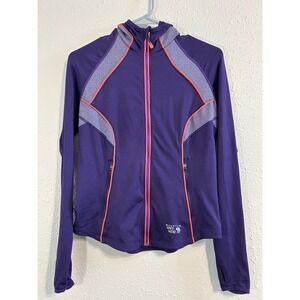 Athleisure Mountain Hardwear Purple Zip Hooded Jacket Small Thumbholes Gorpcore